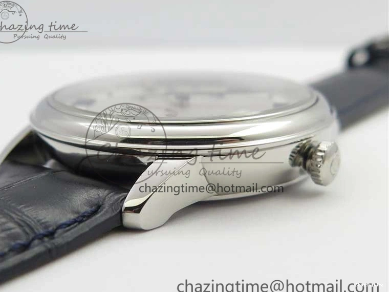 0215 Timeless De Ville Prestige Real PR SS ZF 1:1 Best Edition Gray Dial Blue Markers on Blue Leather Strap MIYOTA 7936